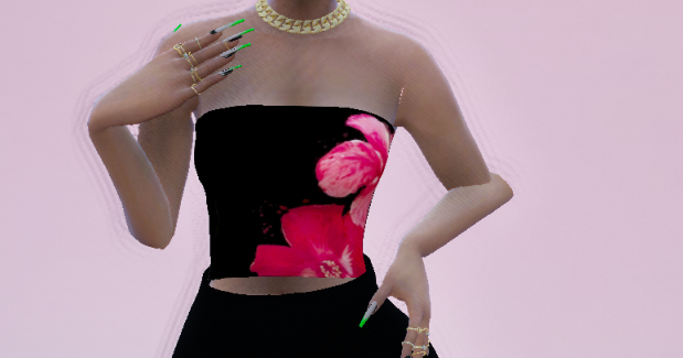 Pretty Floral Tube Top for MP Female 1.0