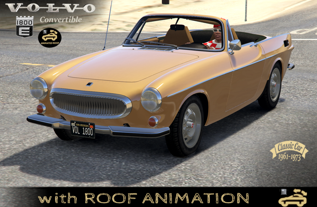 Volvo 1800 convertible [Add-On | Roof Animation | LODs] V1.0
