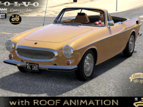 Volvo 1800 convertible [Add-On | Roof Animation | LODs] V1.0