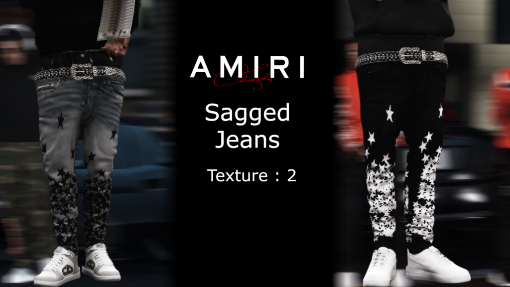 Amiri Sagged Jeans For Franklin & Mp male