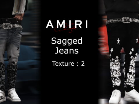 Amiri Sagged Jeans For Franklin & Mp male