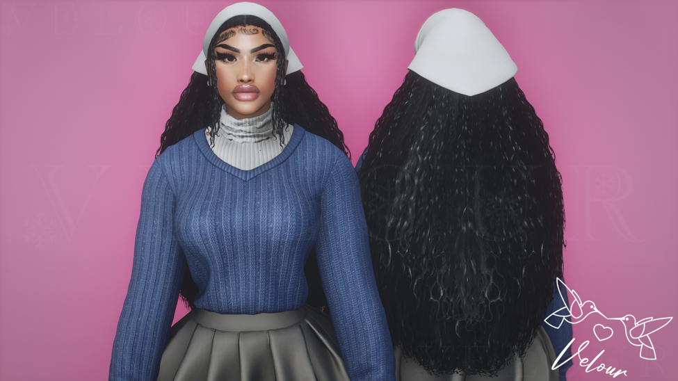 Curly Hair With Wrap For MP Female 1.0