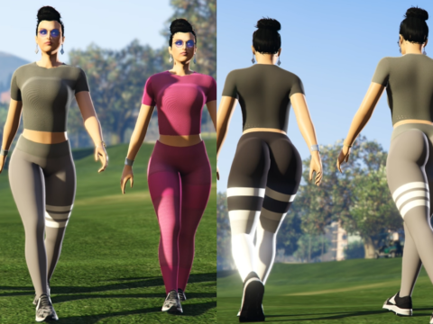 Mp Female Highwaist Leggings Push UP Outfit Tight Shirt & Leggings Full Body Mod