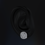 4.50 CTW Mosaic Diamond Stud Earrings For Male 1.03