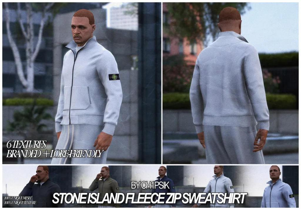 STONE ISLAND Fleece Zip Sweatshirt