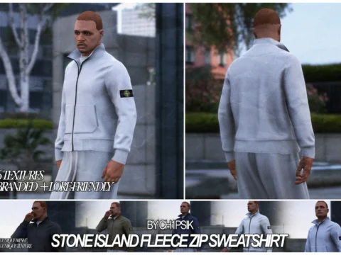 STONE ISLAND Fleece Zip Sweatshirt