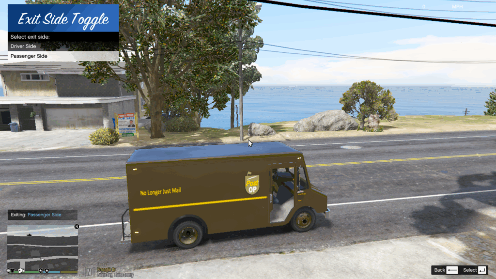 Exit on the other side (Passenger side) 1.1