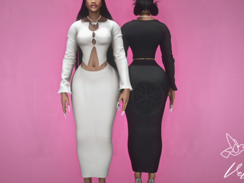 Long Sleeve Top & Skirt For MP Female 1.0