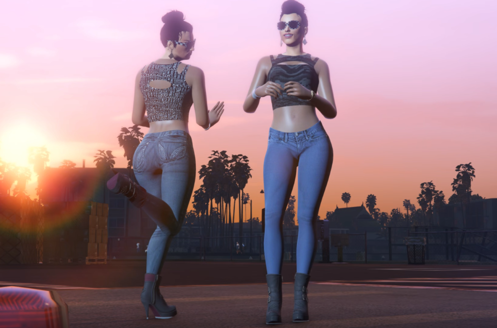 Mp Female Tight Jeans Outfit & Top Full Body Mod