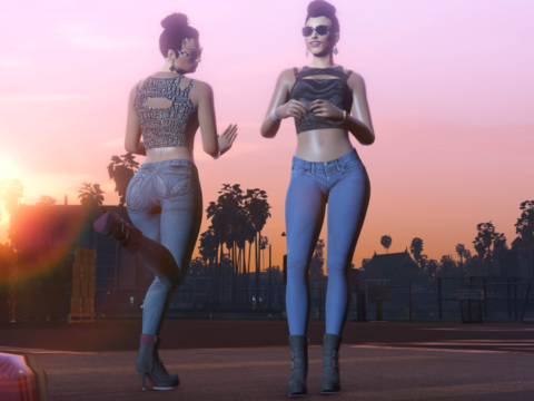 Mp Female Tight Jeans Outfit & Top Full Body Mod
