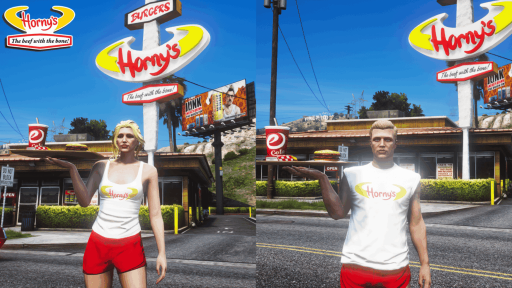 Horny's Burgers Clothing for MP Female / Male 1.0