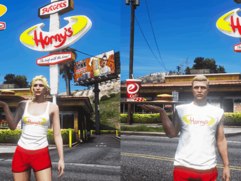 Horny's Burgers Clothing for MP Female / Male 1.0