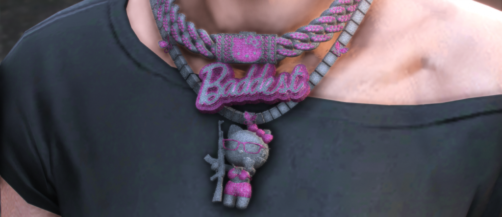 MP Female | Baddest | Hello Kitty | Fully Iced Out Chain 1.0