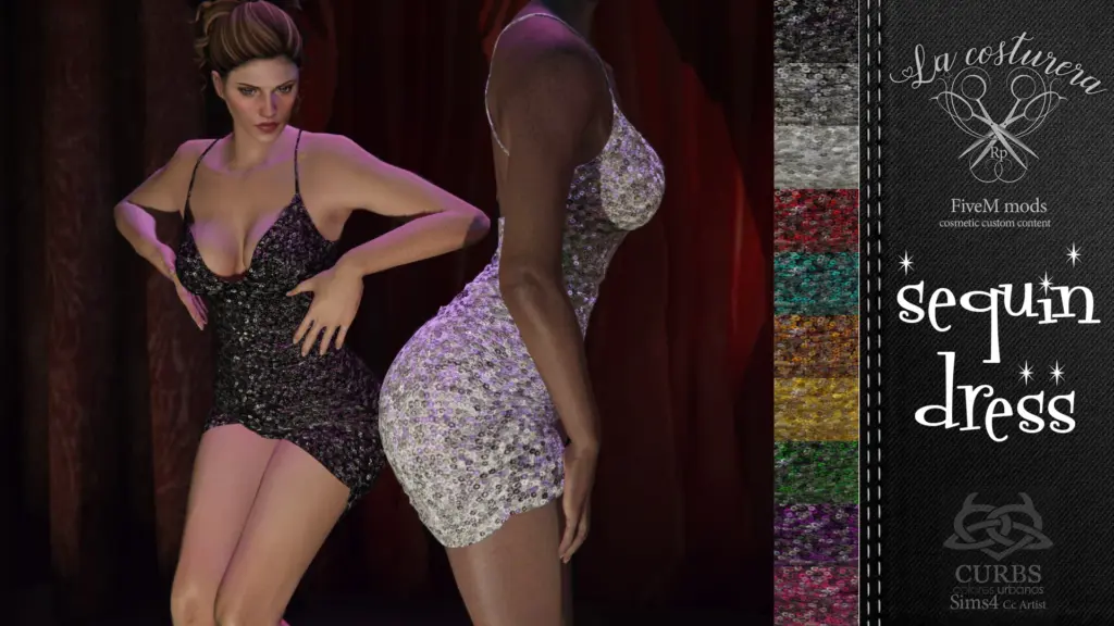 Sequin Dress for MP Female v1