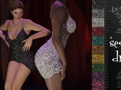 Sequin Dress for MP Female v1