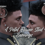 4 Petal Flower Stud Earrings For MP Male 1.0