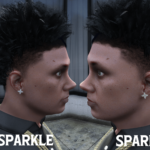 4 Petal Flower Stud Earrings For MP Male 1.02