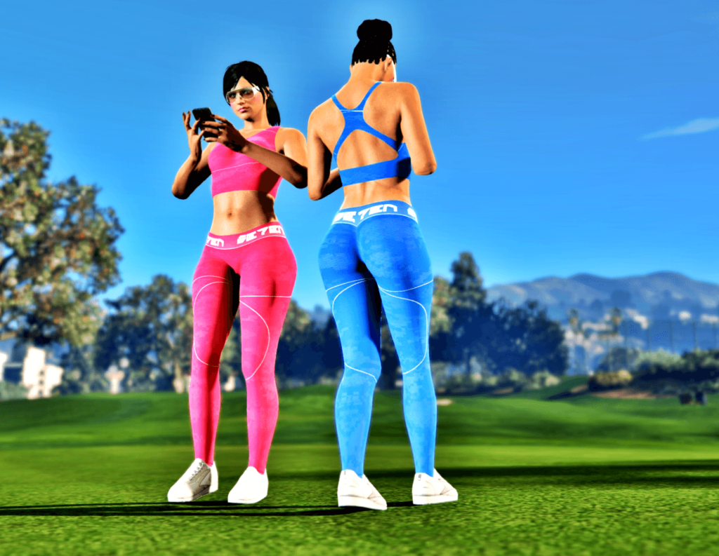 Gymnastic Mp Female Ped + Sporty Outfit Leggings & Top Full Body Mod Working Breast Physics