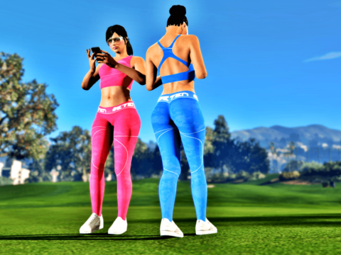Gymnastic Mp Female Ped + Sporty Outfit Leggings & Top Full Body Mod Working Breast Physics