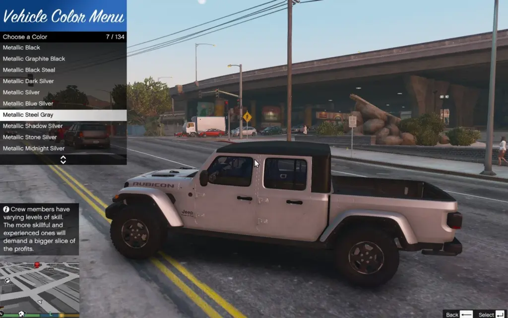Vehicle Color Menu 1.0