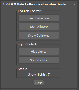 Hide Collisions & Lights Tool for 3ds Max (GTA V Modding) 1.0v