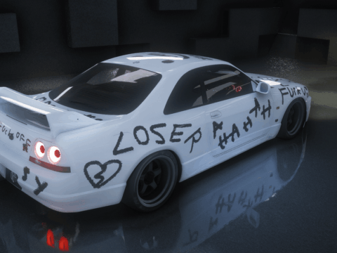 1995 Nissan Skyline GT-R R33 V-Spec - Spray paint breakup livery