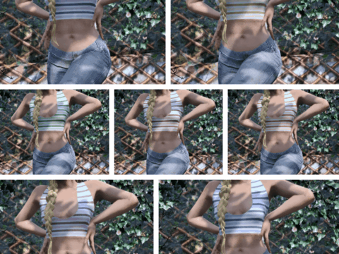 Striped U-Neck Crop Top 1.0