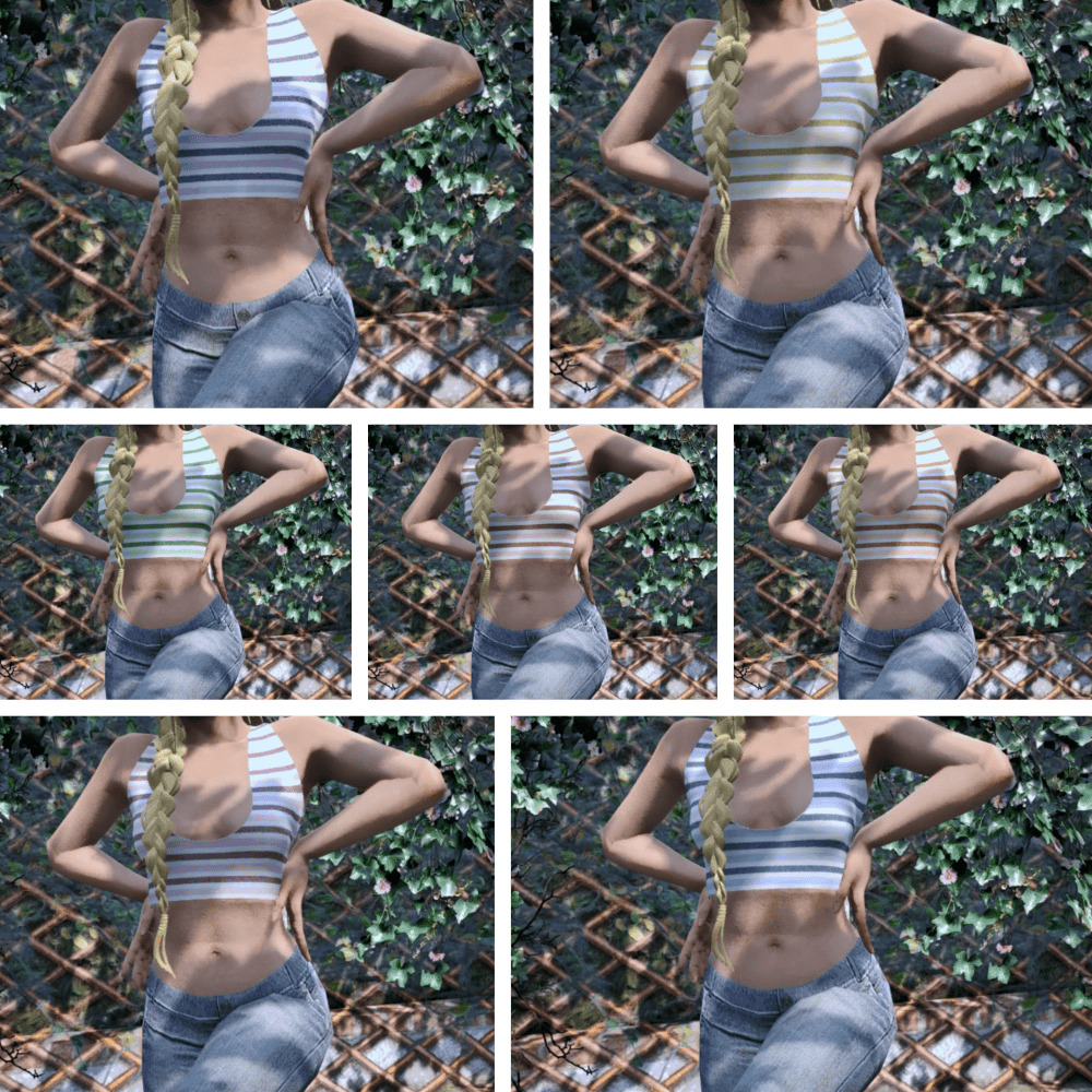 Striped U-Neck Crop Top 1.0