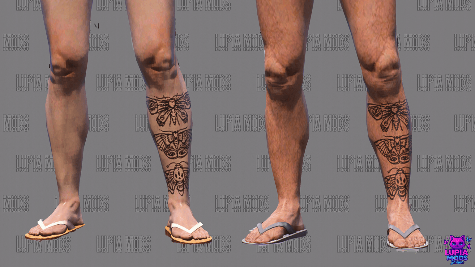 Butterfly Moths / Tattoo / Left Leg