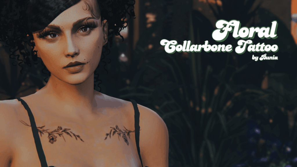 Floral Collarbone Tattoo