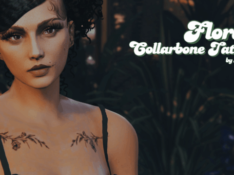 Floral Collarbone Tattoo