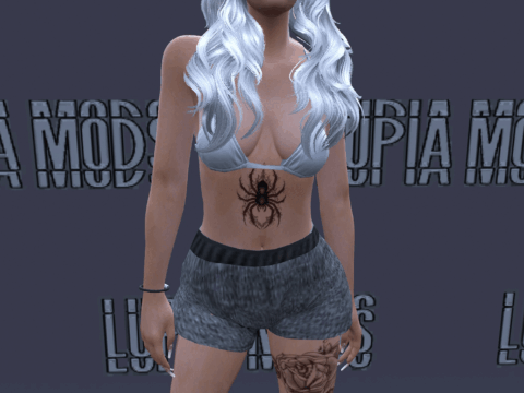 Round Spider / Tattoo Torso Stomach / MP Female V1.0