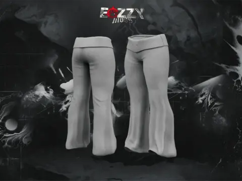 Foldover waist flare pants MP Female
