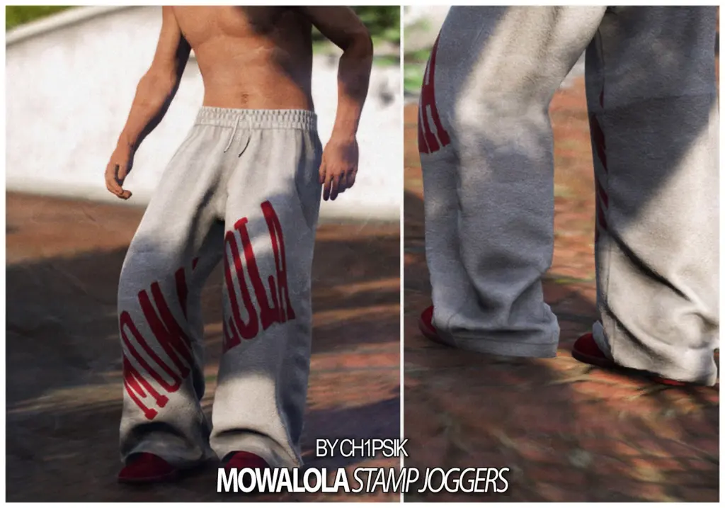 MOWALOLA Stamp Joggers / Baggy Sweatpants [MP Male]