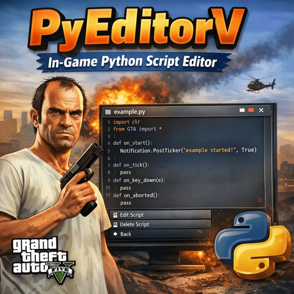 PyEditorV (pyloader) - In-Game Python Script Editor V0.1