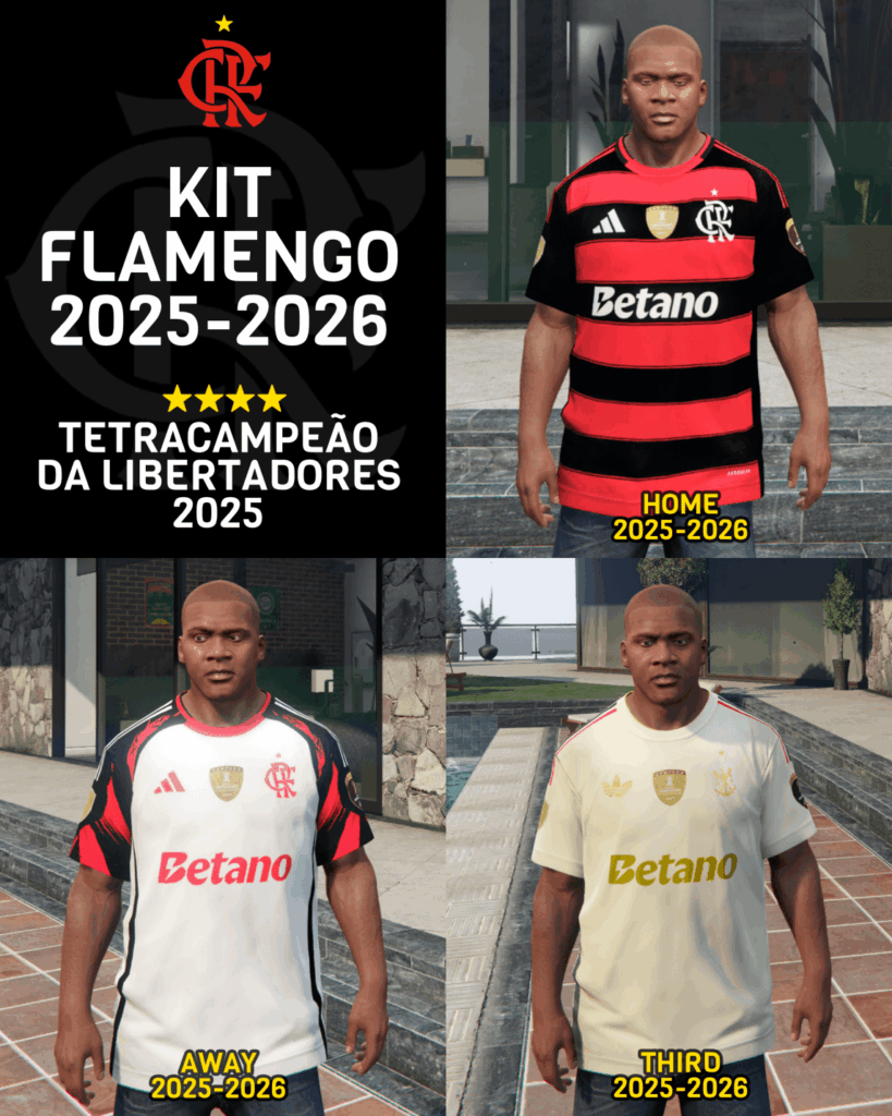 T-Shirts Soccer C. R. Flamengo Adidas kit 2025-2025