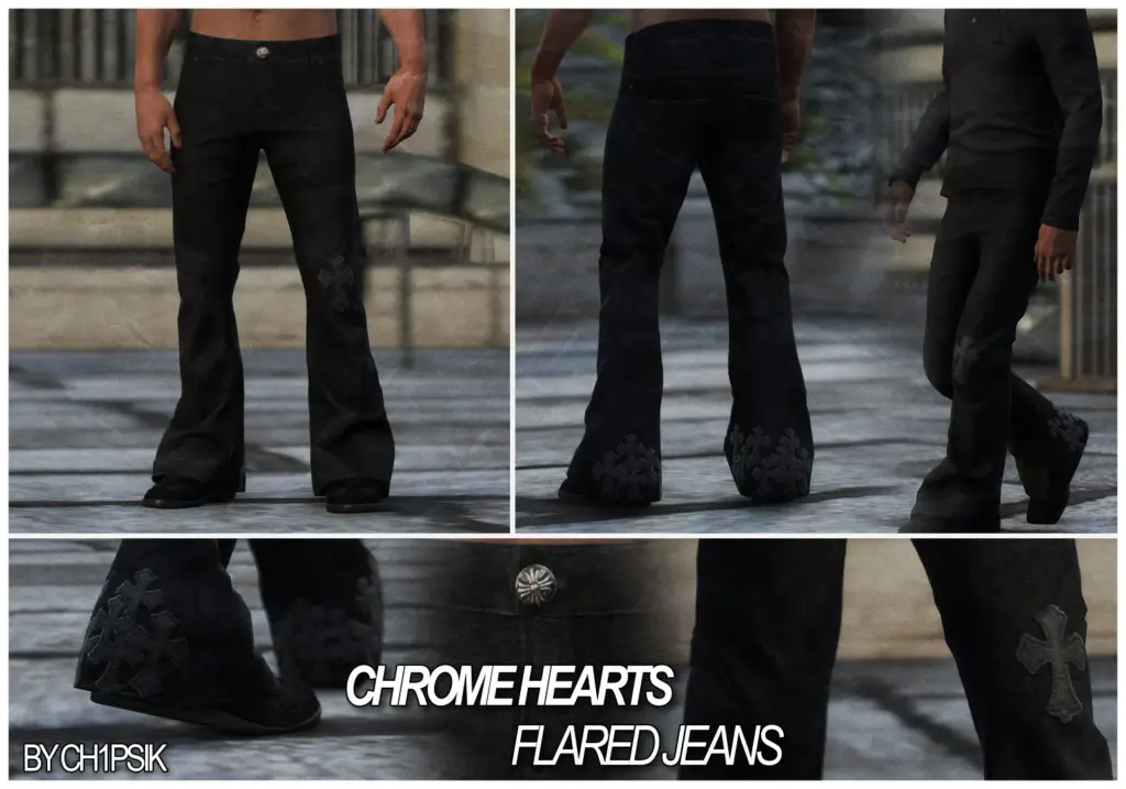 CHROME HEARTS Flared Jeans with Crosses [MP Male]