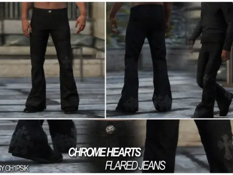 CHROME HEARTS Flared Jeans with Crosses [MP Male]