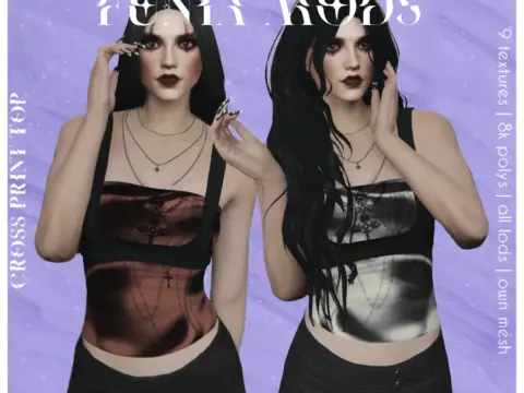 Cross-print top for MP Female 1.0