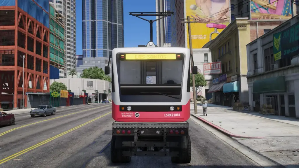 Overland transportation of subway cars by truck