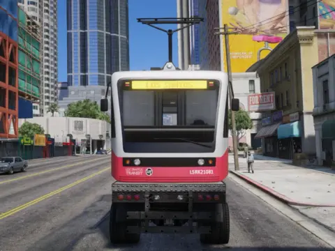 Overland transportation of subway cars by truck