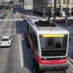 Overland transportation of subway cars by truck2