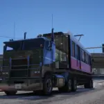 Overland transportation of subway cars by truck4
