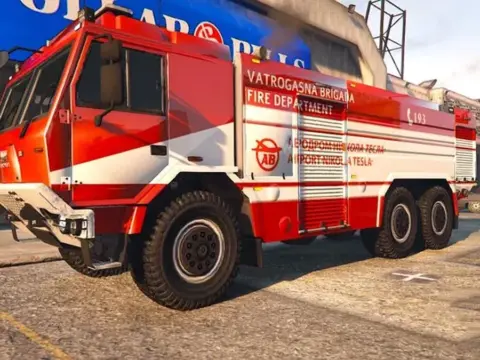 Tatra T-815 Firetruck: Aerodrom Nikola Tesla - Vatrogasci | Fire Rescue Service of Serbia Airport | ARFF [Replace | ELS]