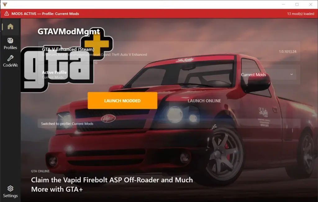 GTA V Mod Swap Mgmt