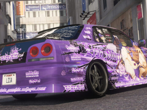 Lisa Minci Itasha Nissan Skyline ER34 Uras D-Spec