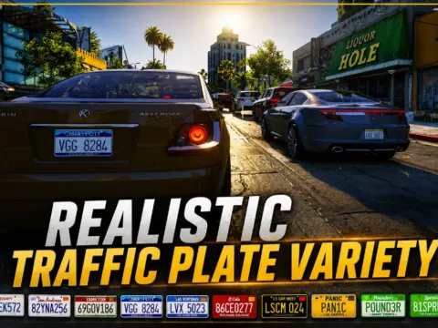 Realistic Traffic Plate Variety