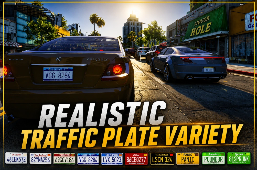 Realistic Traffic Plate Variety