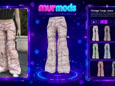 Vintage Cargo Jeans for MP Female 1.0